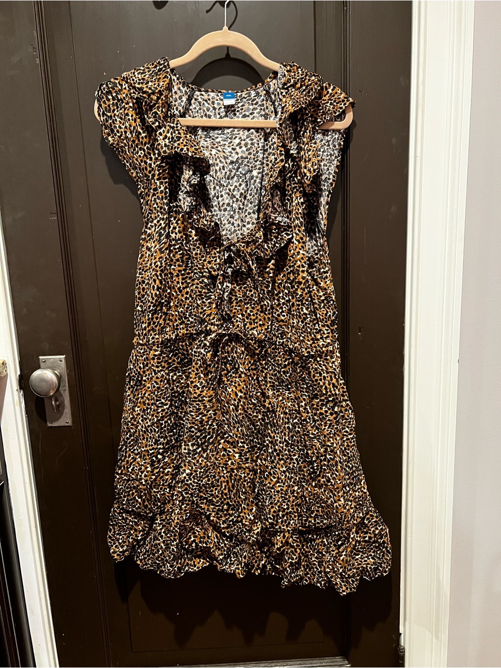 Old Navy Leopard Ruffle Tiered Dress - Brown & Black